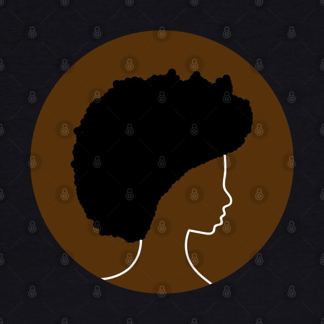 Silhouette of proud African American woman with natural hair. by YourGoods